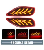 A ABSOPRO Car Rear Bumper Reflector Fog Brake Tail Turn Signal Light Red Yellow LED for Kia Seltos