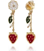 Clip-on Earrings (52mm) Strawberry Fruit Flower Earrings