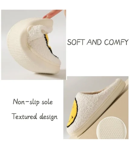 FACAXEDRE Retro Smile Face Slippers