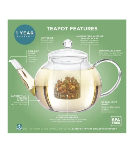 Teabloom Stovetop & Microwave Safe Teapot