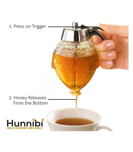 Hunnibi No Drip Glass Honey Dispenser