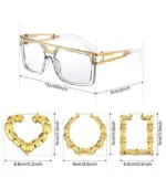 Women Hip Hop Costume Kit Rapper DJ Sunglass Bamboo Earings