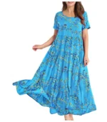 YESNO Women Casual Loose Bohemian Floral Dresses