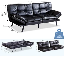 black leather couch