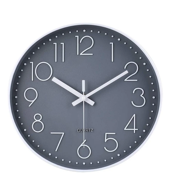 12 Inch Non-Ticking Silent Battery Operated Round Wall Clock