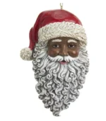 African American Santa Head Ornament