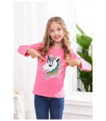 Arshiner Girls Unicorn Shirts Short Sleeve Flip Sequin T-Shirt