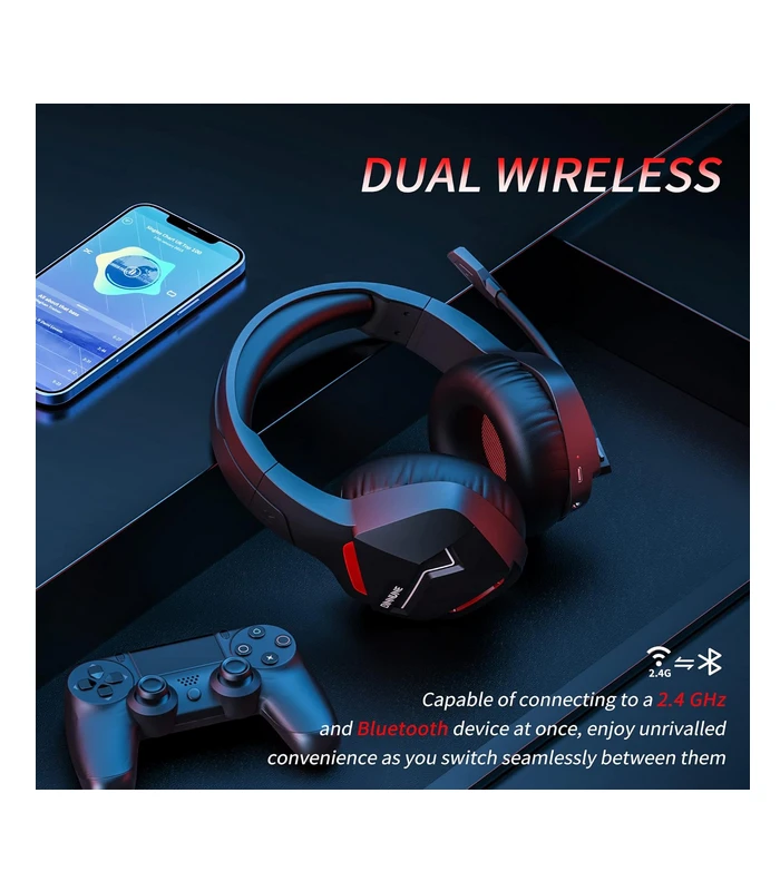 BINNUNE Wireless Gaming Headset with Microphone