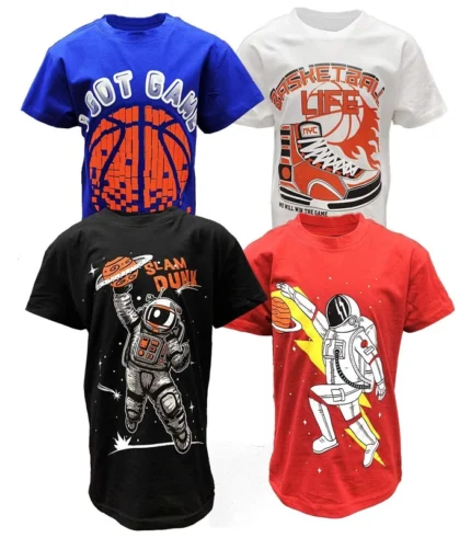 BROOKLYN VERTICAL 4-Pack Boys Short Sleeve Crew Neck T-Shirt