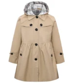 Betusline Little Girls Single Breasted Trench Coat