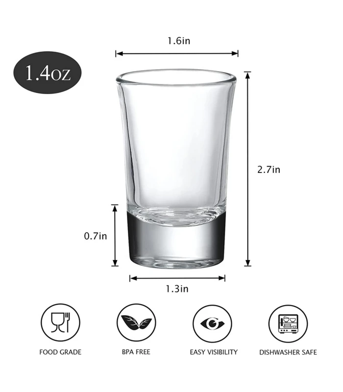 Crazystorey 40 Pack Heavy Base Shot Glasses