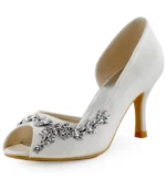 ELEGANTPARK Wedding Heels Peep Toe