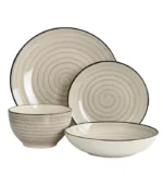 Elama Gia 24 Piece Round Stoneware Dinnerware Set