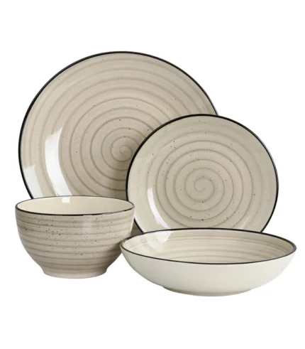 Elama Gia 24 Piece Round Stoneware Dinnerware Set