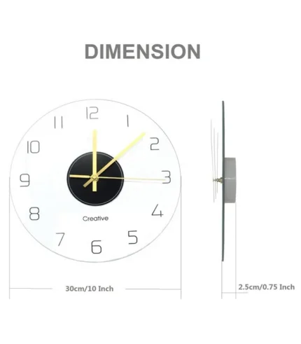 Round Tempered Glass Wall Clock