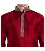 SKAVIJ Men's Tunic Art Silk Kurta Pajama Set