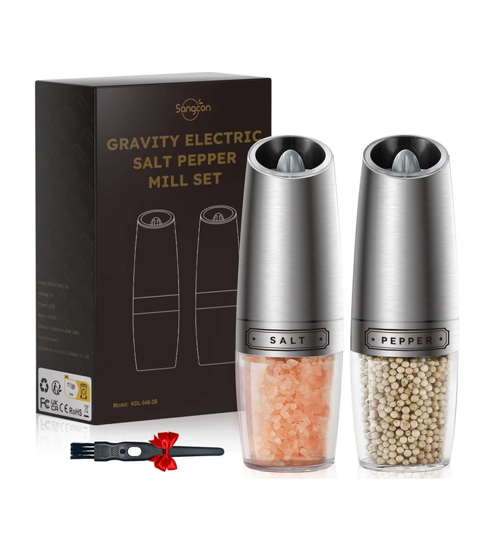Sangcon Gravity Electric Pepper and Salt Grinder Set