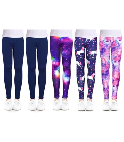 Slaixiu 4 Pack Leggings for Girls