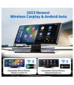 Wireless Carplay Screen for Car with 2.5K Dash Cam