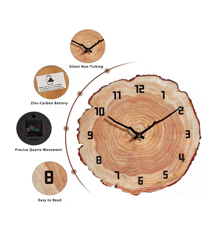 12 Inch Battery Operated Wooden Wall Clocks