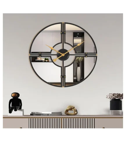 Large Mirror Wall Clock 20inch Modern Metal Retro Wall Clock