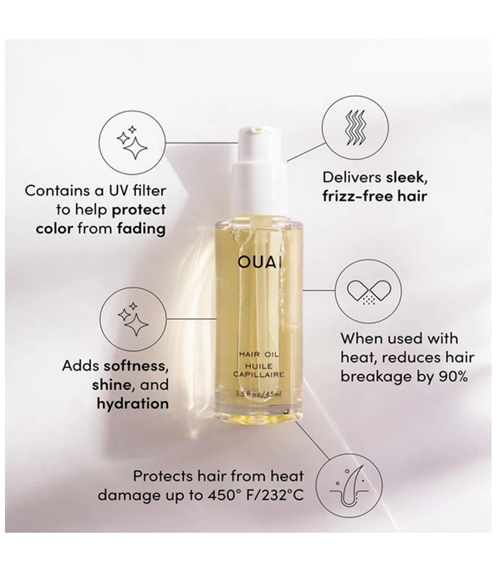 OUAI Hair Oil - Hair Heat Protectant Oil