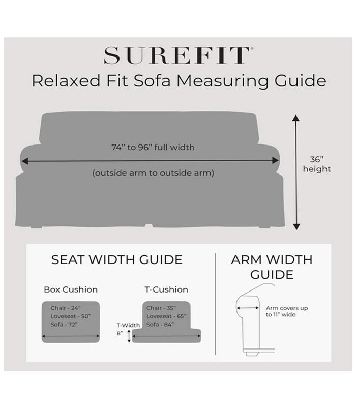 SureFit Authentic Denim 1 PC T Cushion Sofa